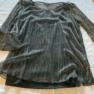 Sheer Silver and Black Blouse